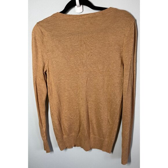 A New Day Womens Cozy Knit Sweater Small Camel Brown V-Neck Minimalist Relaxed - Picture 3 of 10